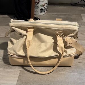 BEIS Cream and Tan Travel Bag
